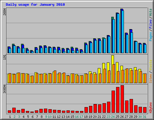 Daily usage for January 2010