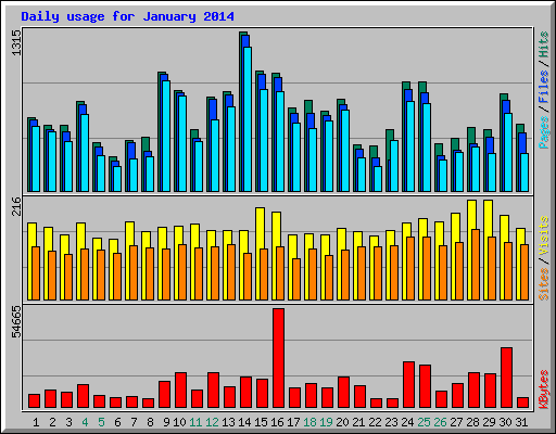 Daily usage for January 2014