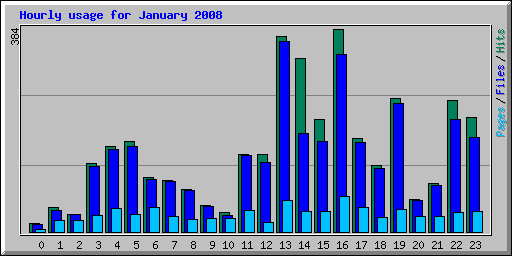 Hourly usage for January 2008