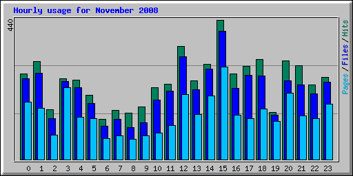Hourly usage for November 2008