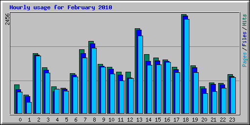 Hourly usage for February 2010
