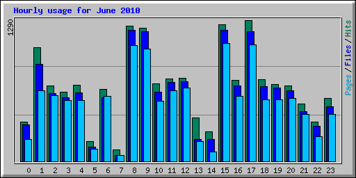 Hourly usage for June 2010