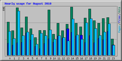 Hourly usage for August 2010