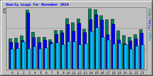 Hourly usage for November 2010