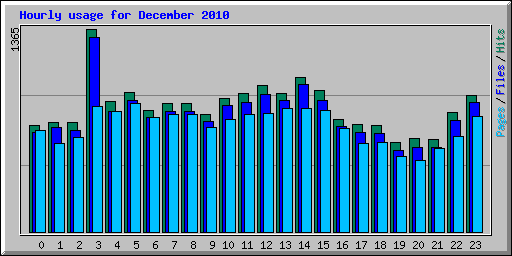 Hourly usage for December 2010