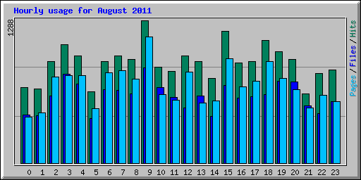 Hourly usage for August 2011
