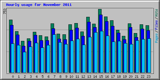 Hourly usage for November 2011