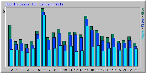 Hourly usage for January 2012