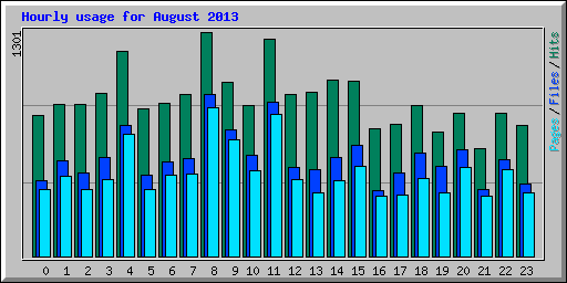 Hourly usage for August 2013