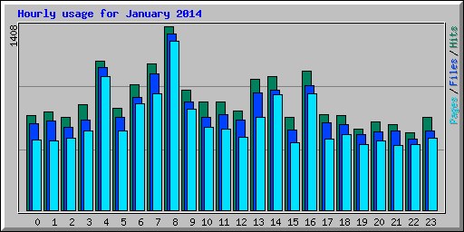 Hourly usage for January 2014