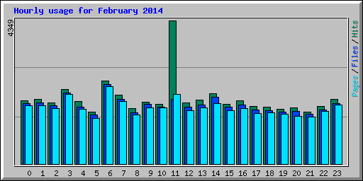 Hourly usage for February 2014
