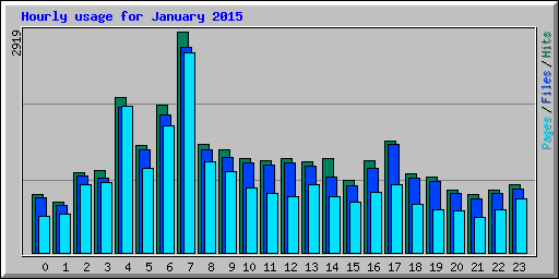 Hourly usage for January 2015