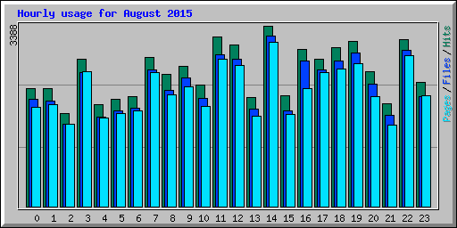 Hourly usage for August 2015