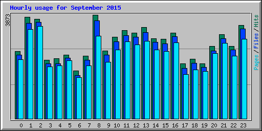 Hourly usage for September 2015