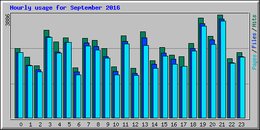 Hourly usage for September 2016
