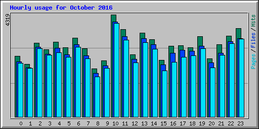 Hourly usage for October 2016