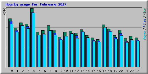 Hourly usage for February 2017