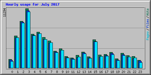 Hourly usage for July 2017