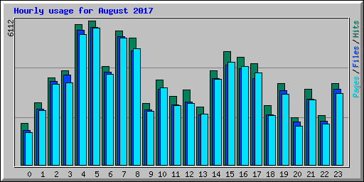 Hourly usage for August 2017