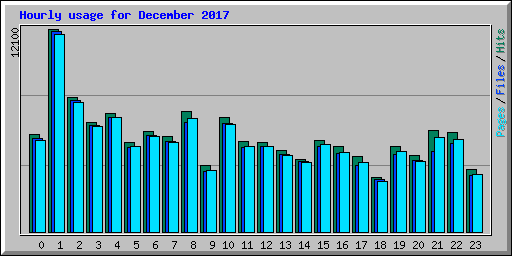 Hourly usage for December 2017