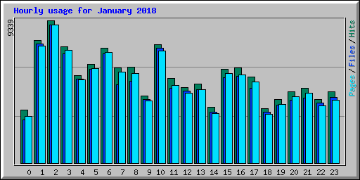Hourly usage for January 2018